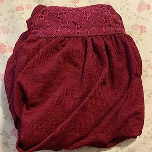 Girls Red velvet/Red wine loose shirt.